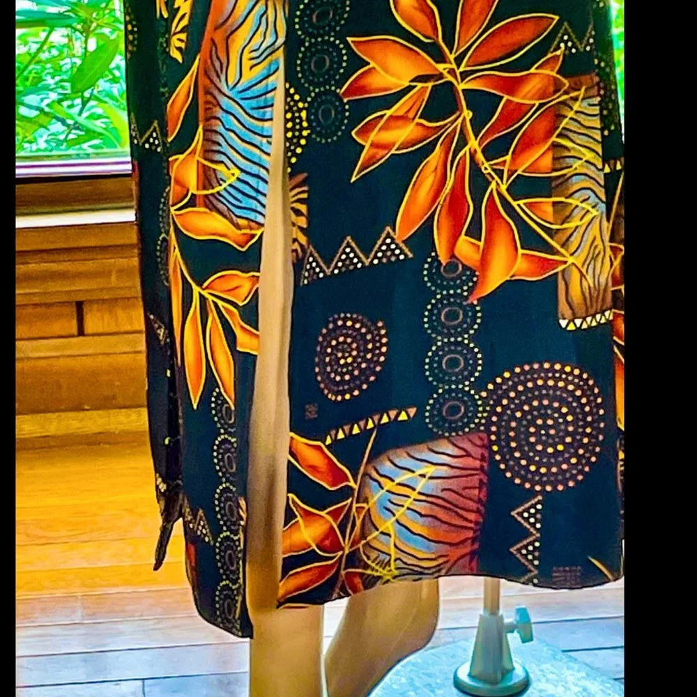 ⭐️HP⭐️VTG▪️SCARLETT▪️Boho Collage Bead Accented Open Back Sleeveless Maxi Dress - Picture 6 of 12